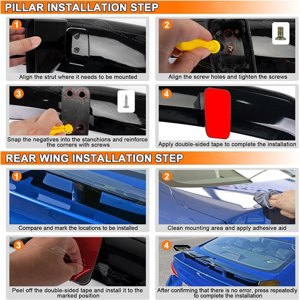 Alerón deportivo estilo PRO maletero trasero negro mate 54" negro Acura Integra TLX Foto 2 de 4