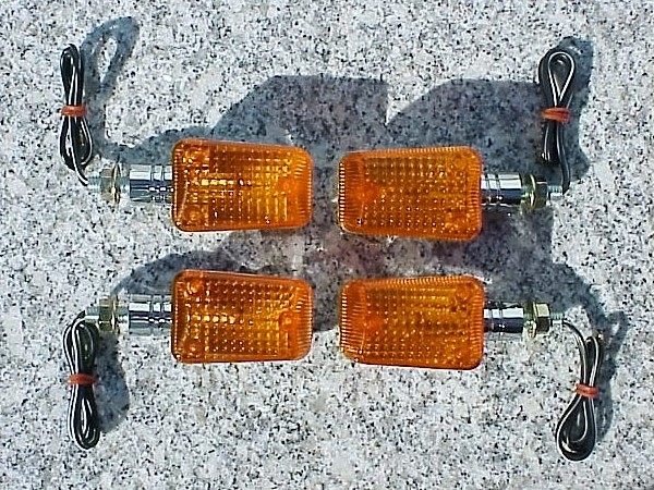 Honda CB 250 350 400 500 650 900 Shadow 750 Spirit Chrome/Amber TURN SIGNALS