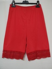 VINTAGE ROGERS RED 100% NYLON PETTIPANTS LACE TRIMMED SIZE 6 USA MADE EUC