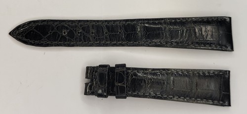 Authentic Breguet Genuine Crocodile Black Leather Watch Strap 18/14mm, 74+113mm