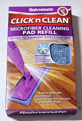 ***Rejuvenate Click N Clean Microfiber Mop Cleaning Pad Refill, Blue (New)***
