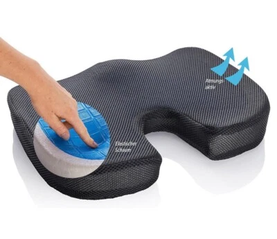 ORBISANA Sitzkissen Orthopädisches Steißbeinkissen Auto Büro Sitzerhöhung Stuhlkissen Gel