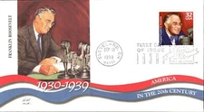 FDR FRANKLIN ROOSEVELT RADIO CHATS 1930s DECADE CTC 1998 FLEETWOOD CACHET FDC UN