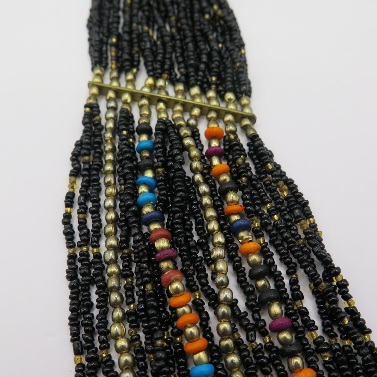 Black & Multicolor Beaded Necklace | eBay Black & Multicolor Beaded Necklace | eBay