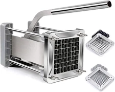 French Fry Cutter,  Professional Potato Cutter Stainless Steel with 1/2-Inch and