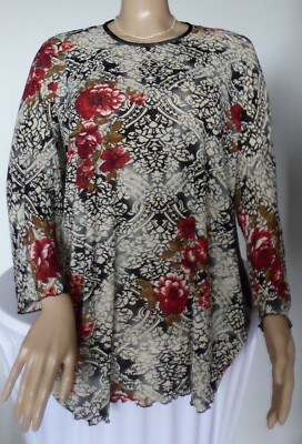 MAS-O-MENOS--florales- Longshirt- Tunika- Gr. XL  #  71      