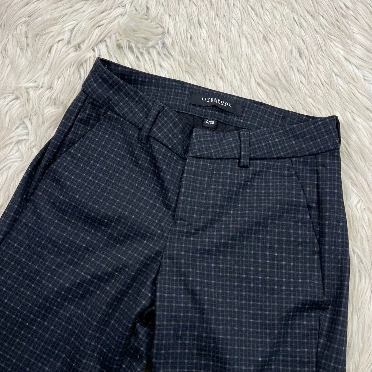 スラックス Pleeddy May Twotuck Wide Slacks (4color) Liverpool Women's 25 Black Plaid Ponte Stitch Knit Kelsey