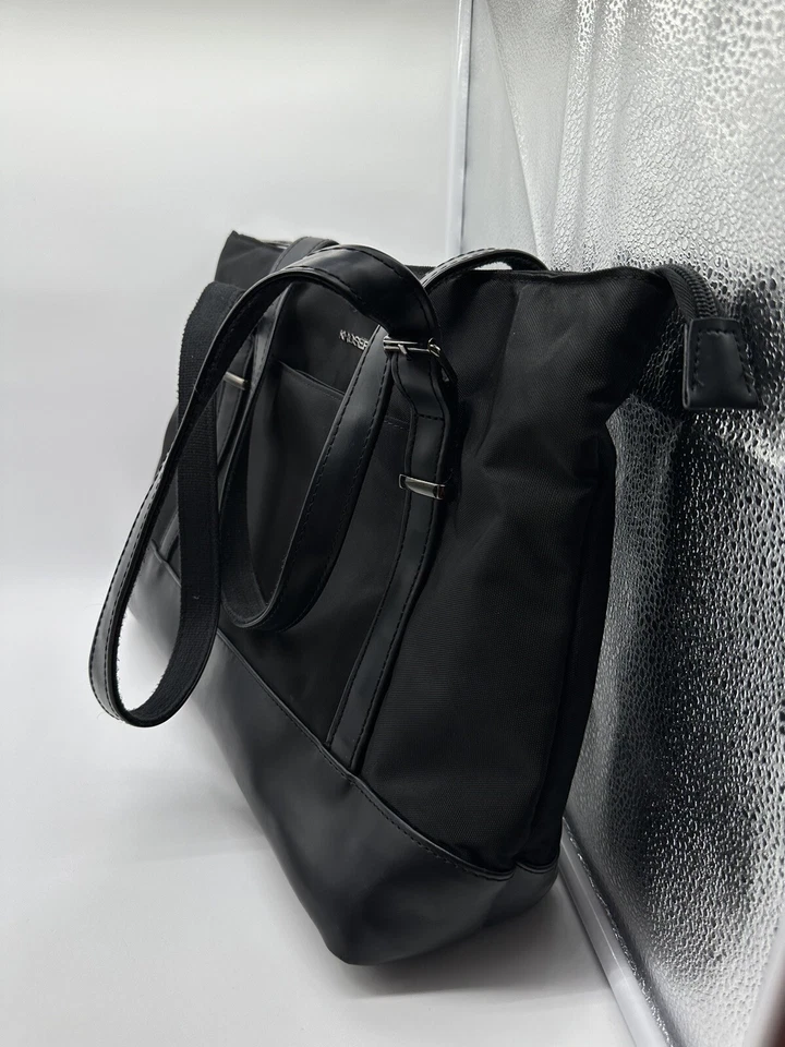 KROSER Laptop Tote Bag-Black-Teal Lining - Image 3 of 4