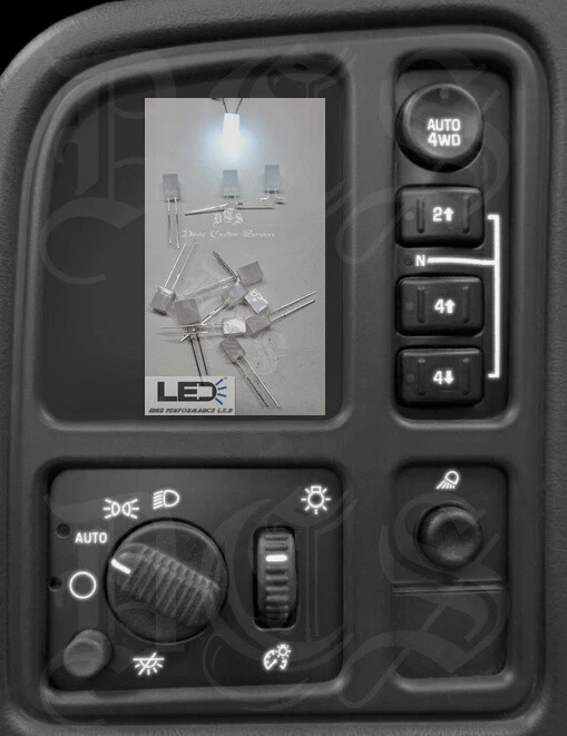 Interruptor de tablero izquierdo blanco DiY LED kit de actualización GM Trucks y SuV 03-06 Foto 2 de 4