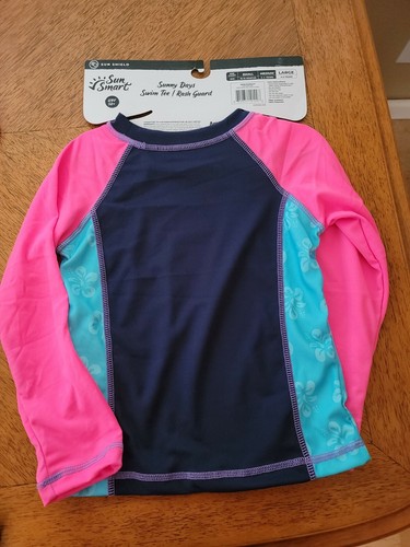 Sun Smart Size 4 -6 Rash Guard Swim Tee Surf's Up UPF 50 Quick Dry Kids Children - 第 3/4 張圖片
