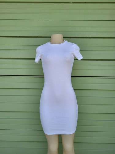 NWD ZARA WHITE Ribbed Knit MINI Dress 