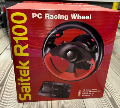 SAITEK R 100 USB Lenkrad Racing Wheel für PC *** Lenkrad + Pedale *** NEU & OVP