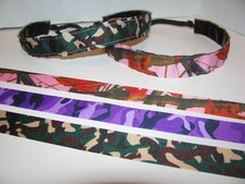 CAMOUFLAGE CAMO Headband Non slip Adjustable Velvet Back Sports Head band Purple