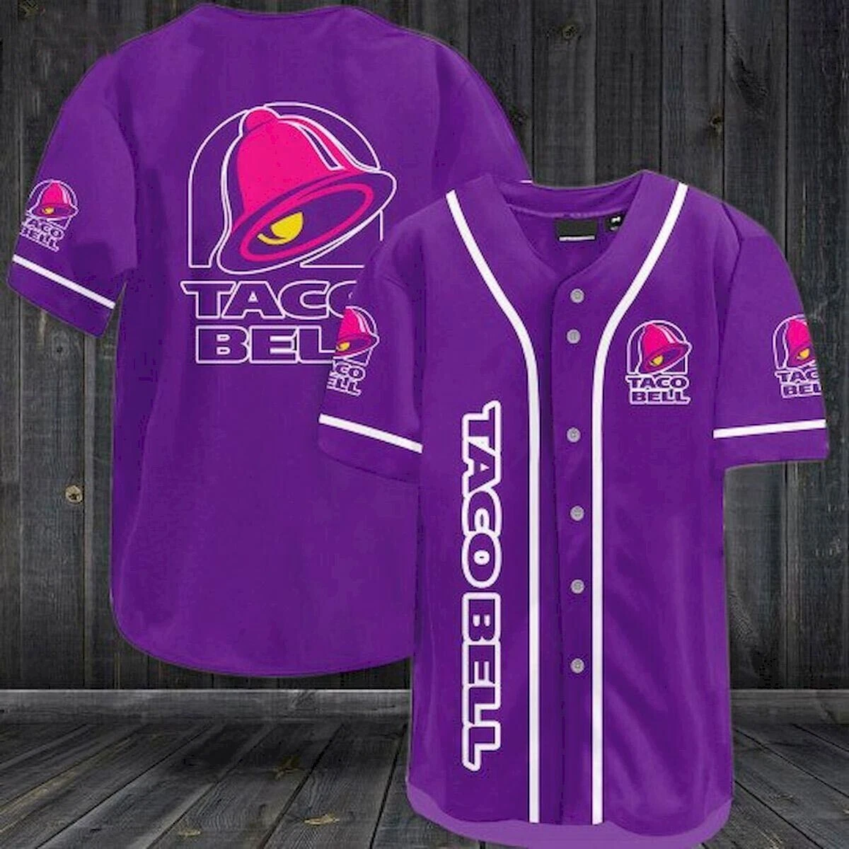 Taco Bell Purple Baseball Jersey, Fast Food Lover Jersey Shirt, Unisex Tee  XS-5X