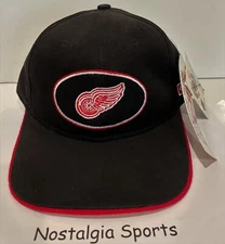 Vintage NHL DETROIT RED WINGS CCM Apparel #1 STRAP Snapback Hat NEW Old Stock