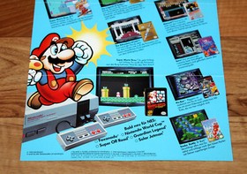 1990 NES GB Ad Flyer Mini Poster Super Mario Bros. 2 Metroid Zelda Pin Bot Golf