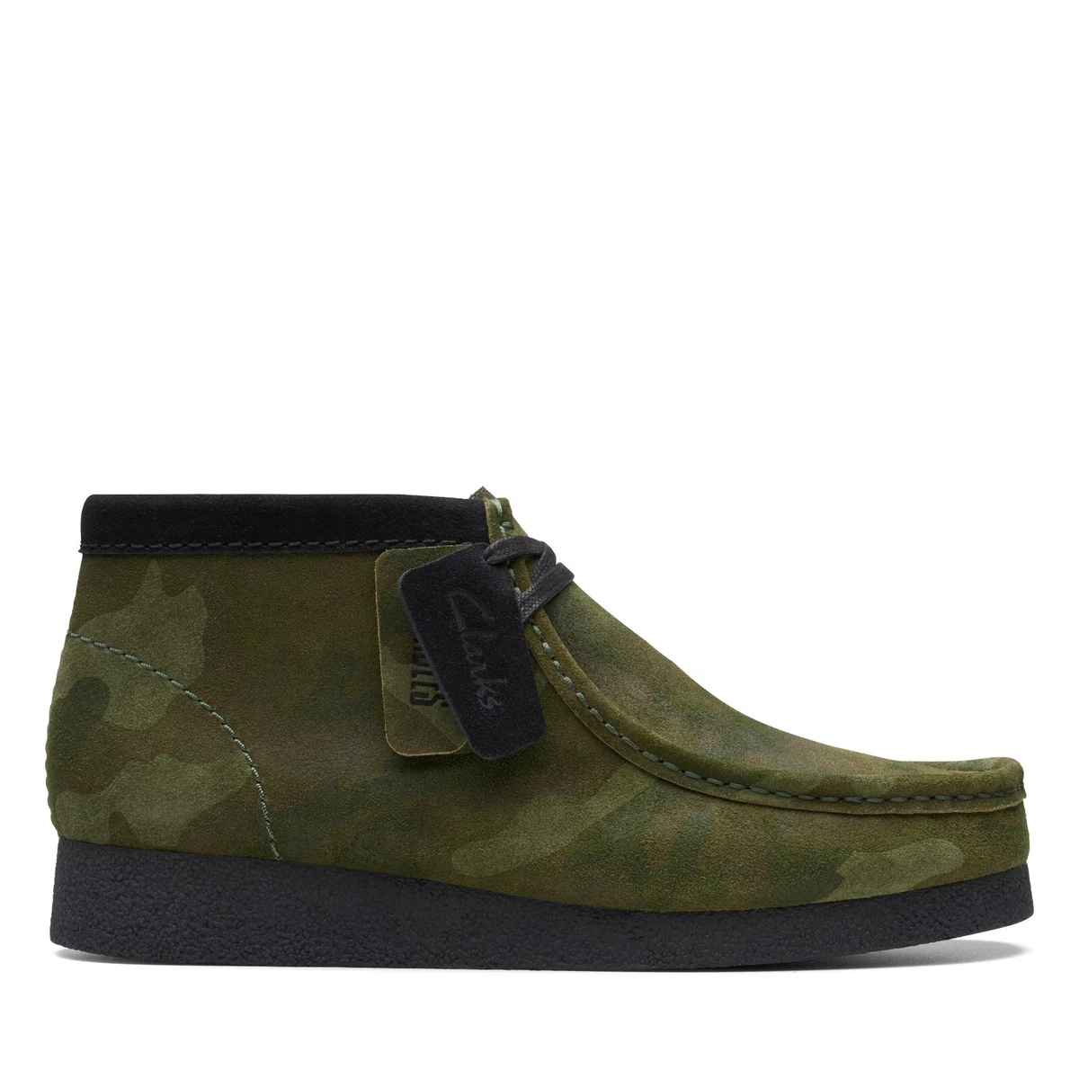 New Men Clarks Wallabee Evo Green Camo Camouflage Suede Limited Edition Shoes