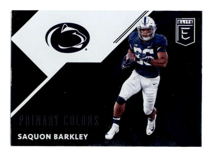 SAQUON BARKLEY 2018 ELITE DRAFT PICKS COLLEGIATE #2 PRIMARY COLORS ROOKIE BF6855