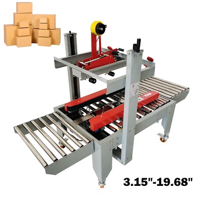 3.15''-19.68 Full Automatic Double-Flap Case Sealer Tape Sealing Machine 110V