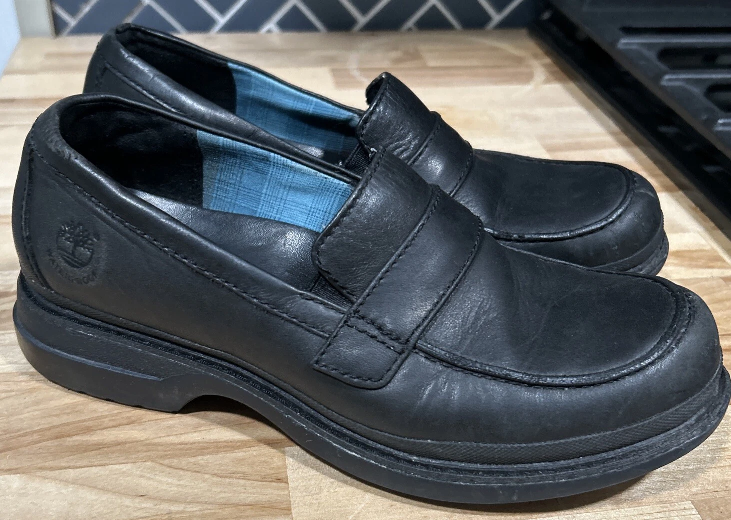 TIMBERLAND Mocassini da donna grossi in legno taglia 6 1 2 vera pelle