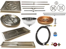 Create Your Own Gas Fire Feature w/ a Basic Complete Kit - Choose Burner and Pan