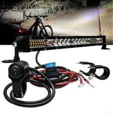 12" Motorcycle ATV LED light bar kit Handlebar Clamp Rocker Switch Wire Harness