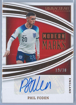 2022-23 Panini Immaculate Soccer Phil Foden Modern Marks Autograph 