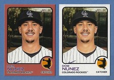2 TOPPS 2022 HERITAGE DOM NUNEZ HIGH NUMBER SP ROCKIES #468 TARGET RED & BASE