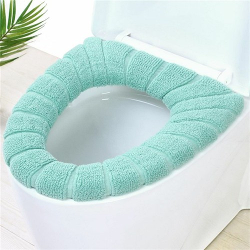 Funda de asiento de inodoro almohadilla suave funda de tela de punto baño nueva alfombra cálida invierno - Imagen 11 de 15
