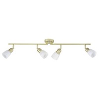 Brilliant Lampe Sofia Spotrohr 4Flg Messing/Weiß-Alabaster | 4X D45, E14, 40W, G