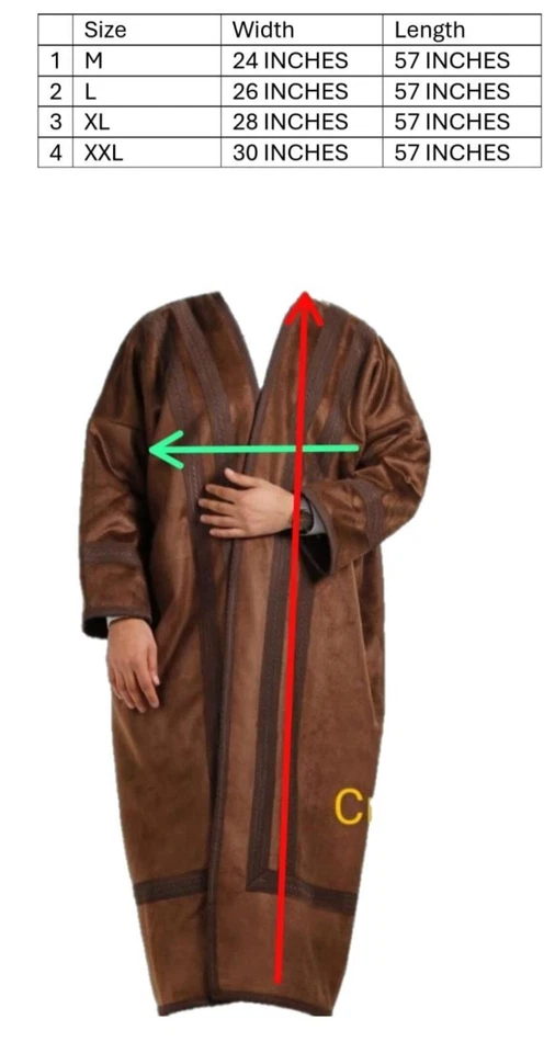 Hoodie Farwa Coat Bisht Unique Fur Morocco Arab Style Winter Warm Jacket GoldTAN - Image 3 of 3