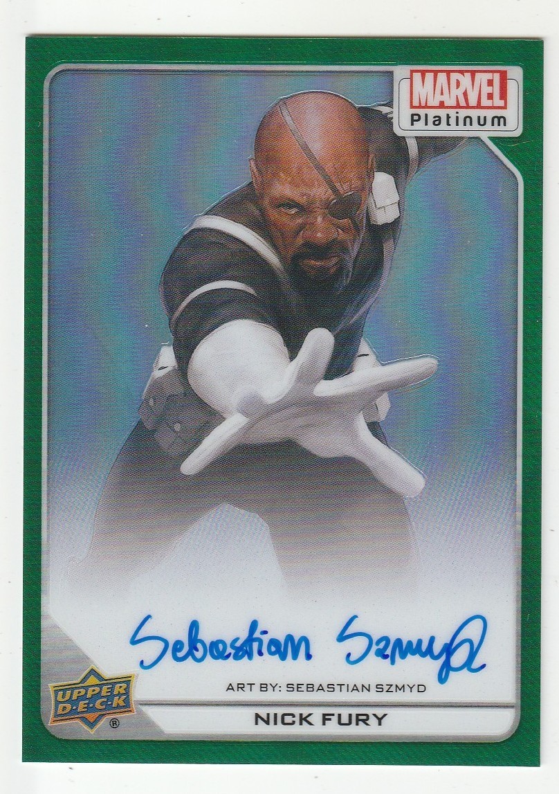 2023 MARVEL PLATINUM * GREEN AUTO * ARTIST: SEBASTAIN SZMYD * NICK FURY * #10/10