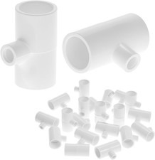 20 Pack PVC Tee Chicken Waterer Fittings 360 Poultry Drinker White Farm Coop Use