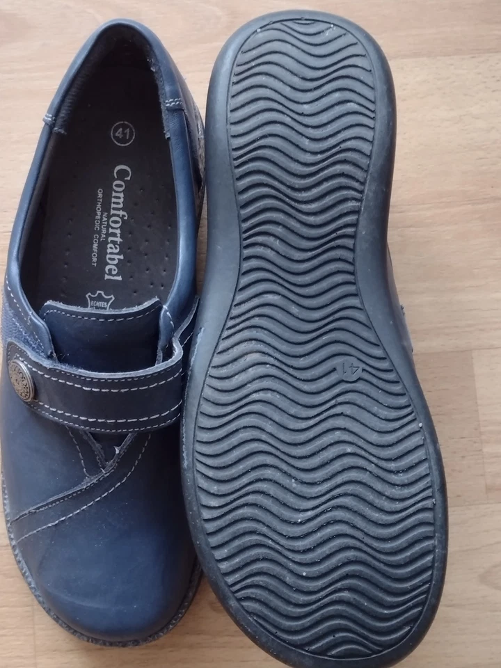 Halbschuhe v. Comfortabel Gr. 41 Weite H in blau mit Klettverschluß, neu - Bild 2 von 3