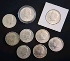 Lot Of 9, 40% Silver Kennedy Half Dollars, Various Years, Some BU