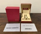 Vintage Seiko Quartz Gold Tone Women's Wrist Watch w/Box & Instructions