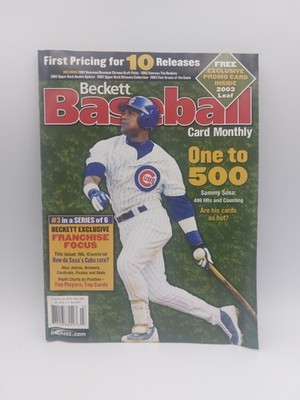 Beckett Baseball Card Monthly March 2003 Sammy Sosa cover Free card inside