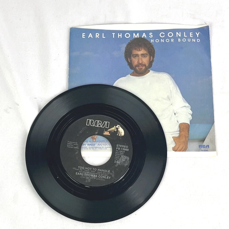 Earl Thomas Conley Vinyl 45 Honor Bound / Too Hot To Handle 1984 RCA Pict Sleeve - Image 2 of 4