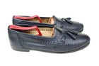 Zelli Italy Black Ostrich Leather Tassel Loafer Dress Shoe Men’s SZ 8.5M — photo 5