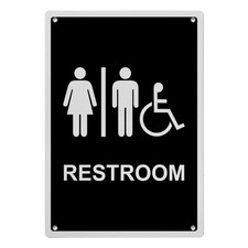 Restroom Sign, 8.5 x 11 in" OSHA Compliant ADA Unisex Family Assisted Sign