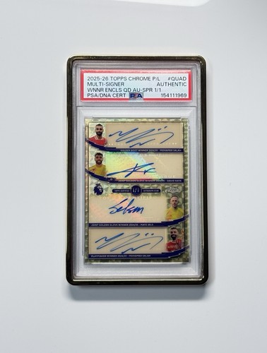 25-26 Topps Chrome P/L Winners Enclosure Quad Superfractor Auto 1/1 Salah x2…