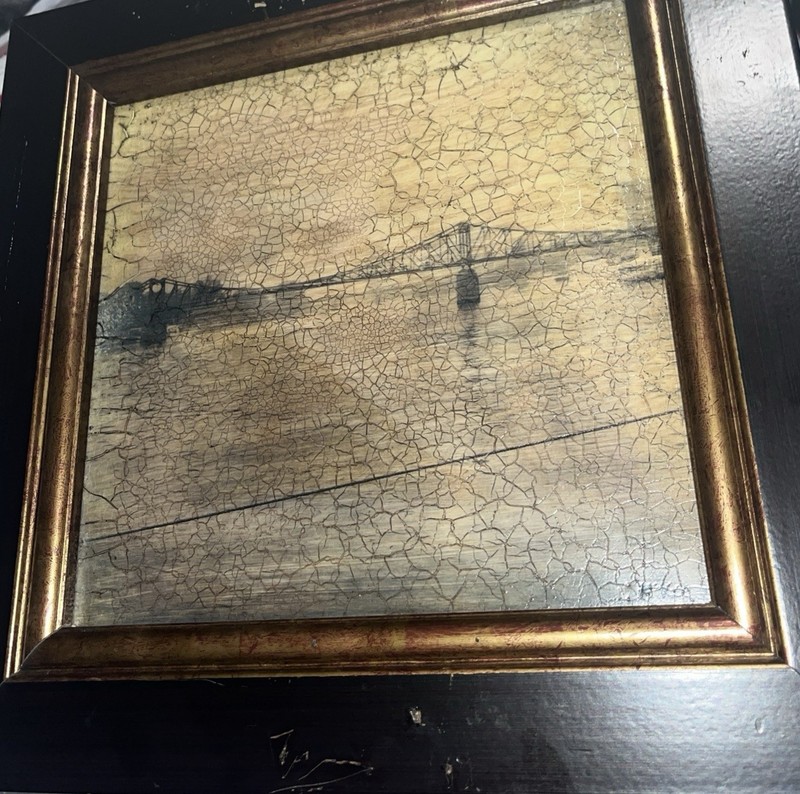 Artist Casey McKee Painting Frankfurt IV, 4 Signed  11.94” x 11.94” Original