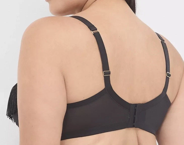 Sujetador Cacique Ligero Forrado UW Sexy Cuarto de Copa FRINGE Negro 44DDD NUEVO CON ETIQUETAS $62.95 Foto 2 de 4