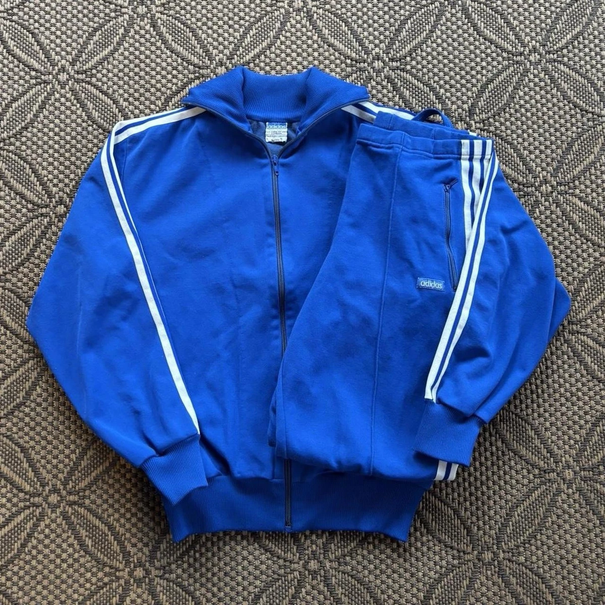 60-70s Vintage adidas Track Jacket Navy Adidas 70s Vintage Men Zip 