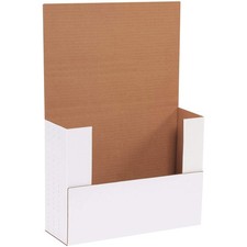 White Easy-Fold Mailing Boxes, 12 1/8" x 9 1/8" x 4", Pack of 50, Crush-Proof...