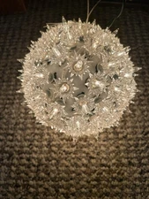 Vintage CHRISTMAS LIGHT UP 6" BALL Sphere  WITH Acrylic reflectors MINI  LIGHTS