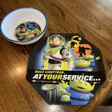 Disney Zak Design Buzz Lightyear At Your Service 8" Dinner Plastic Plate & Bowl