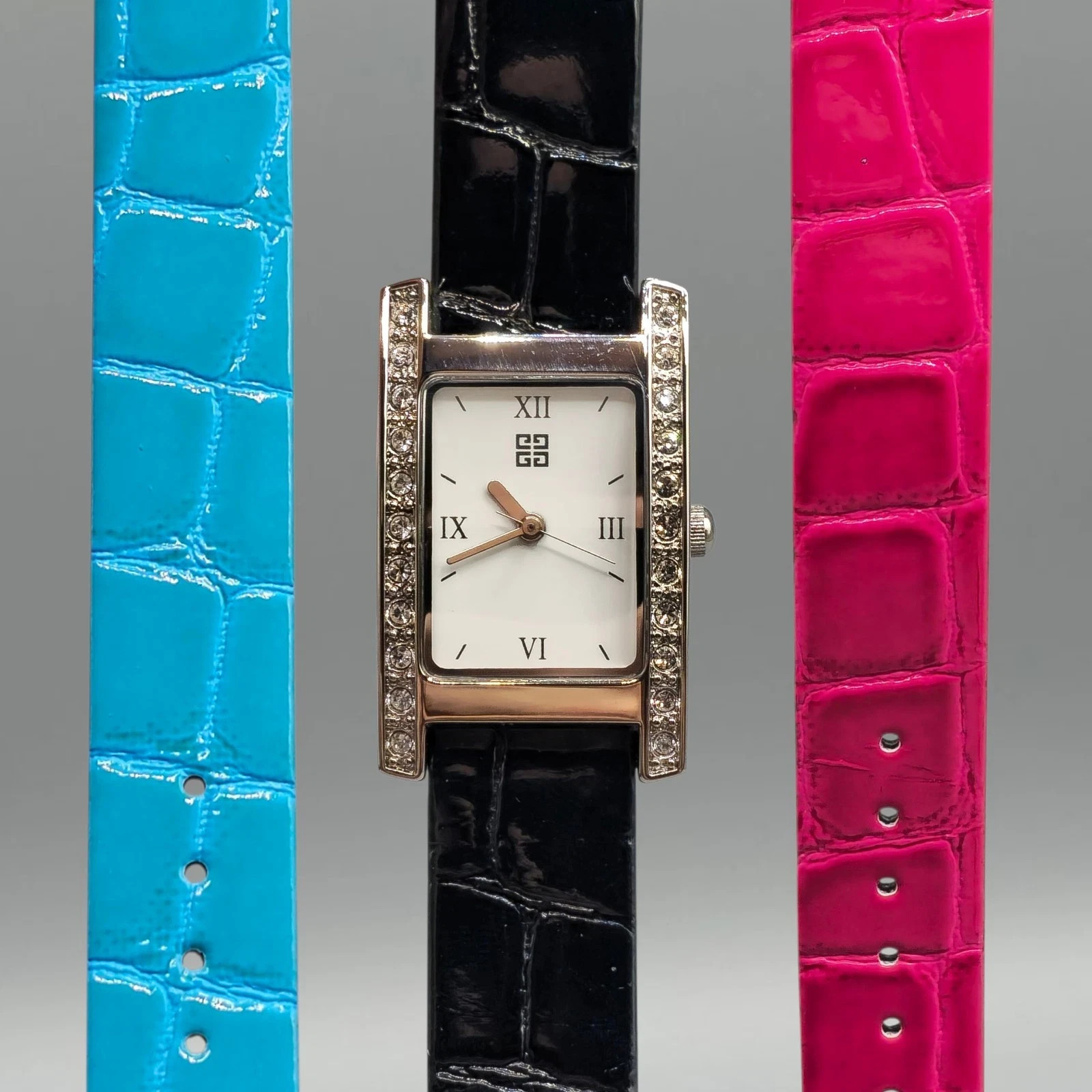 Givenchy Parfums Silver Tone Interchangeable Blue… - image 1