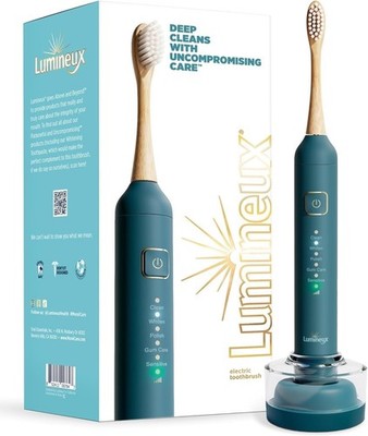 Lumineux Teeth Whitening Sonic Electric Toothbrush w/ 2 Soft Bristle Bamboo Head