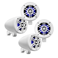 2 Pair of Pyle 4" 150 Watt 2-Way Marine Off-Road Audio White Speakers